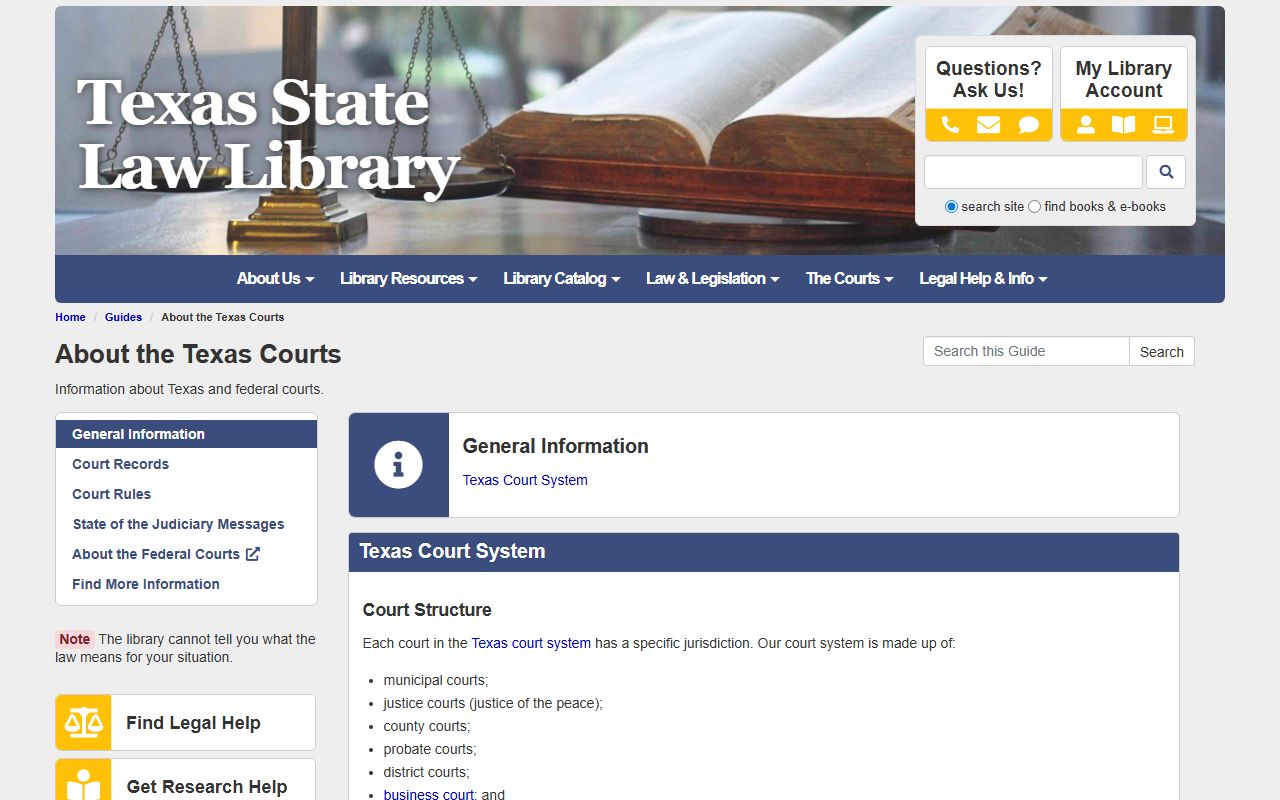 Guide to the Texas court structure for Galveston County court records