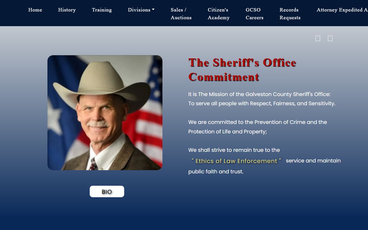 Galveston County Sheriff site linking inmate and warrant records