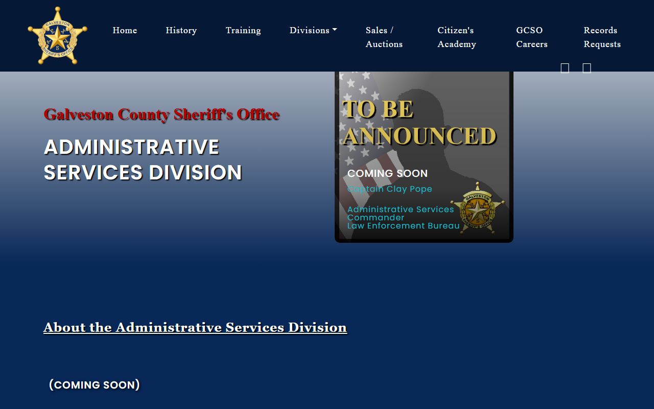 Galveston County Sheriff public information and records request page