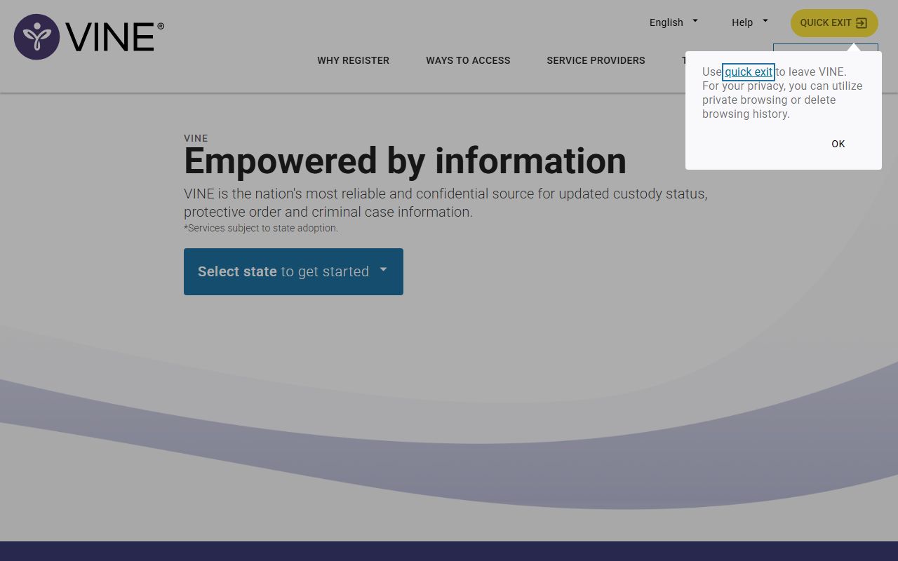 VINELink release notifications for Galveston County released inmates
